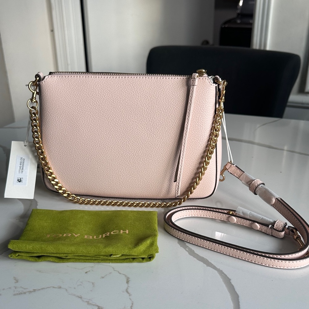 Elegant Pink Leather Shoulder Bag - Picture 3 of 10